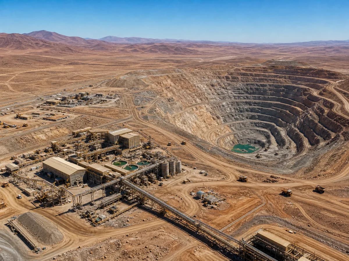Operación minera de cobre Cerro Colorado en Pozo Almonte, Región de Tarapacá