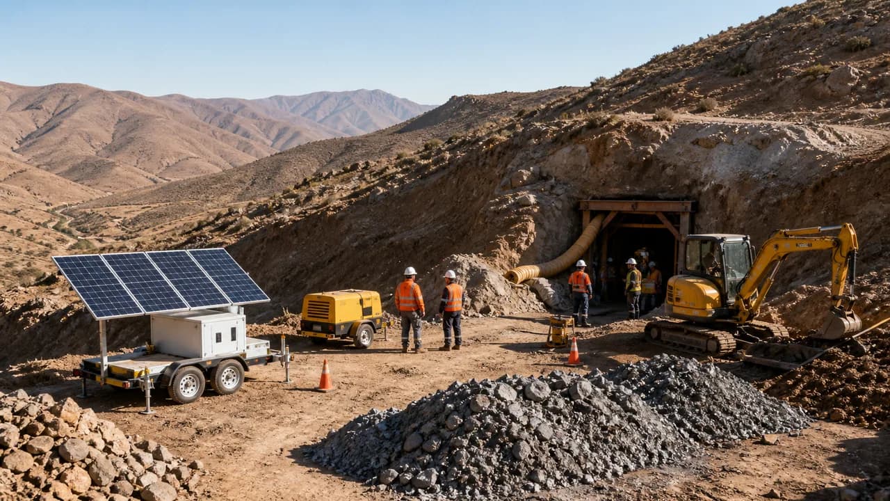 Pequeños mineros operando maquinaria modernizada